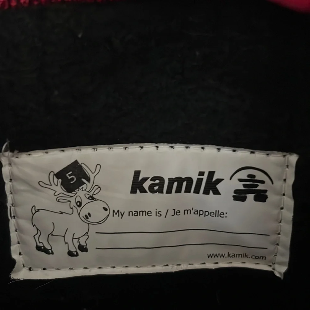 Kamik children snow/rain boots, size 5 , pink, in  very good condition.